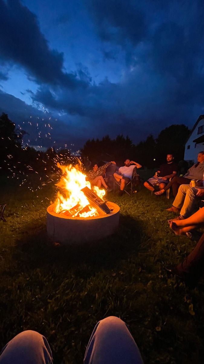 Evening bonfire.